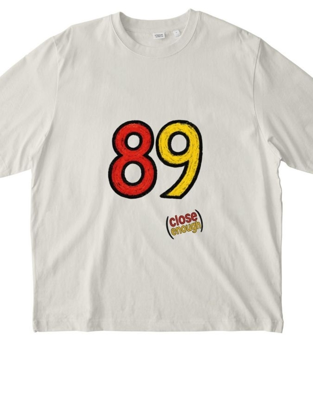 Close Enough '89' Graphic Short-Sleeve Tee - White, Red & Yellow